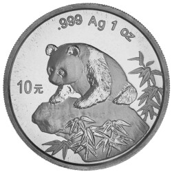 10 Yuan China 1999 1 Unze Silber st - Panda