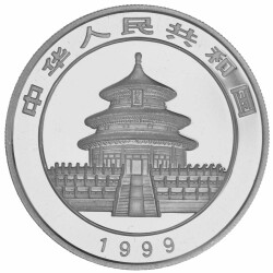 10 Yuan China 1999 1 Unze Silber st - Panda