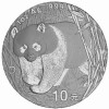 10 Yuan China 2001 1 Unze Silber st - Panda