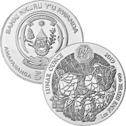 50 Francs Ruanda 2019 - 1 Unze Silber BU - Lunar: Jahr...