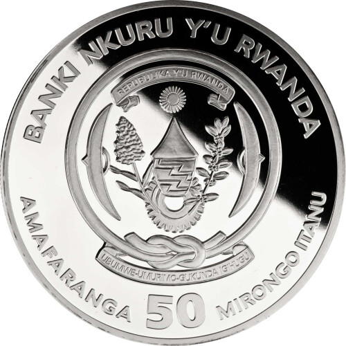 50 Francs Ruanda 2019 - 1 Unze Silber PP - Lunar: Jahr...
