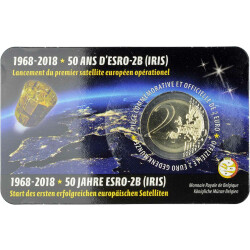 2 Euro Gedenkmünze Belgien 2018 st - 50 Jahre Satellit ESRO-2B - im Blister (flämische Variante)