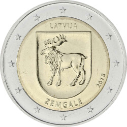 2 Euro Gedenkm&uuml;nze Lettland 2018 bfr. - Zemgale