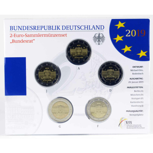 2 Euro Gedenkmünze Deutschland 2019 st - Bundesrat - im Blister