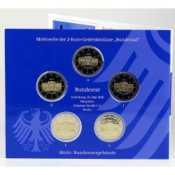 5 x 2 Euro Gedenkmünze Deutschland 2019 PP -...