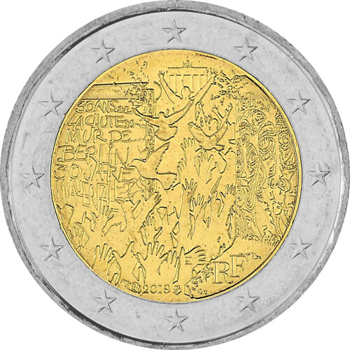 2 Euro Gedenkmünze Frankreich 2019 bfr. - Berliner Mauerfall