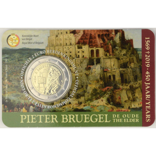 2 Euro Gedenkmünze Belgien 2019 st - Pieter Bruegel - im Blister (flämische Variante)