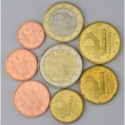 KMS Andorra 3,88 Euro Kursmünzen bankfrisch - 8...