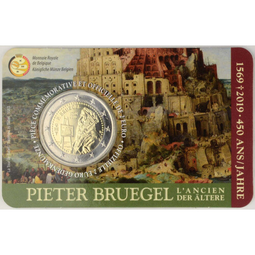 2 Euro Gedenkmünze Belgien 2019 st - Pieter Bruegel - im Blister (wallonische Variante)