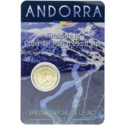 2 Euro Gedenkmünze Andorra 2019 st - Ski-WM - im Blister