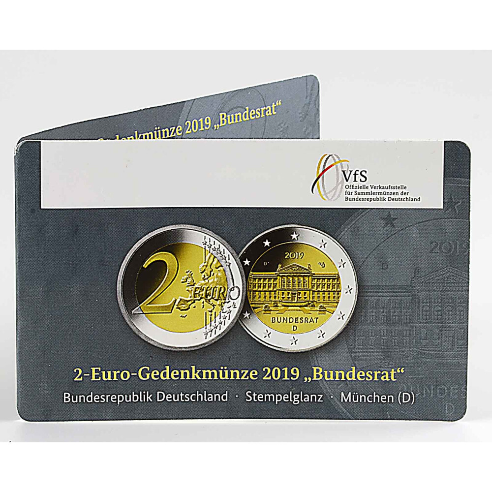 2 Euro Gedenkmünze Deutschland 2019 Bundesrat (D) in CoinCard, 17,95