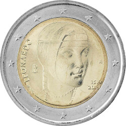 2 Euro Gedenkmünze Italien 2019 bfr. - Leonardo da...