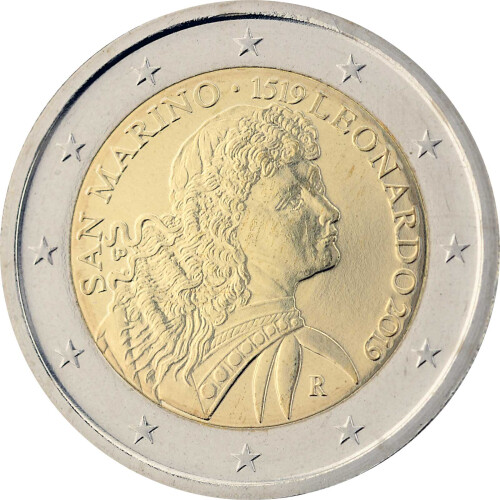 2 Euro Gedenkmünze San Marino 2019 st - Leonardo da Vinci...