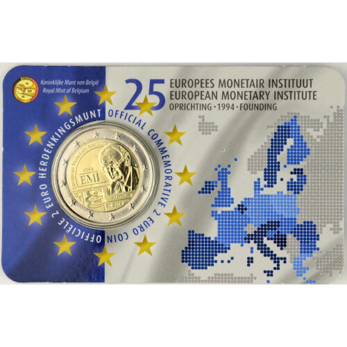 2 Euro Gedenkmünze Belgien 2019 st - Europäisches Währungsinstitut - im Blister (flämische Variante)