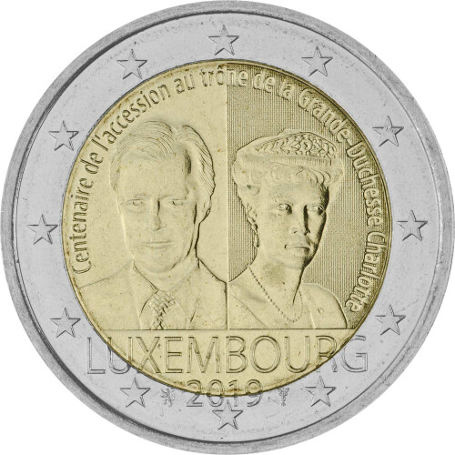 2 Euro Gedenkmünze Luxemburg 2019 bfr. - Thronbesteigung von Großherzogin Charlotte