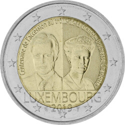 2 Euro Gedenkm&uuml;nze Luxemburg 2019 bfr. -...