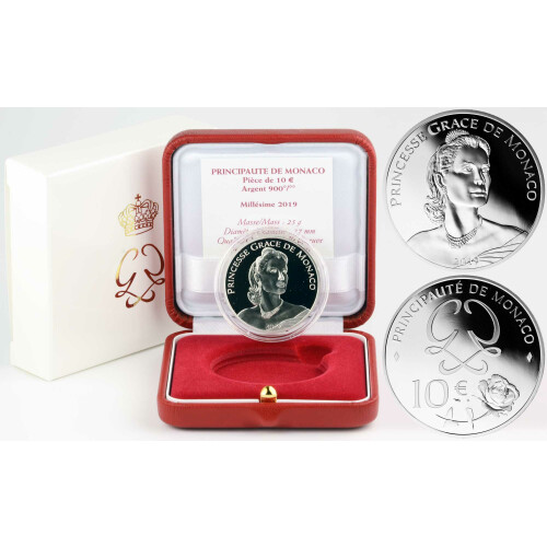 10 Euro Gedenkmünze Monaco 2019 Silber PP - Grace Kelly