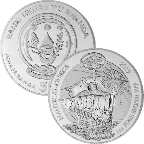 50 Francs Ruanda 2019 - 1 Unze Silber BU - Nautical Ounce: Victoria