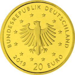20 Euro Goldmünze "Wanderfalke" - Deutschland 2019 - Serie: "Heimische Vögel" - F Stuttgart