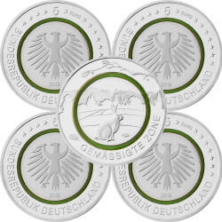 5 x 5 Euro Gedenkmünze Deutschland 2019 bfr. -...