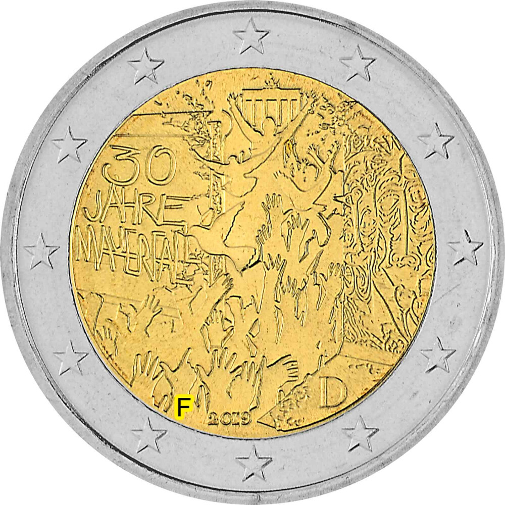 2 Euro Münze Mauerfall 2019 Fehlprägung