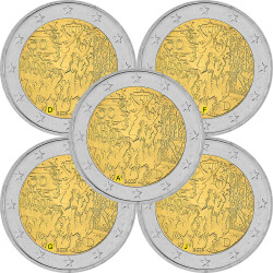 5 x 2 Euro Gedenkmünze Deutschland 2019 bfr. -...