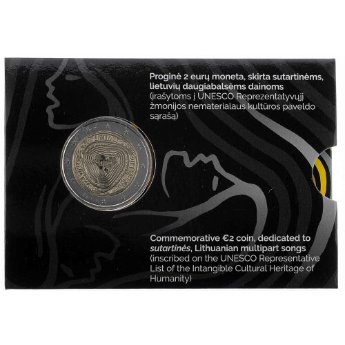 2 Euro Gedenkmünze Litauen 2019 st - Litauische Volkslieder - in CoinCard