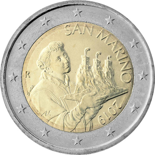 2 Euro Kursmünze San Marino 2019 bankfrisch - Heiliger Marinus