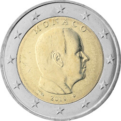 2 Euro Kursmünze Monaco 2019 bankfrisch - Albert II.