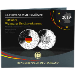 20 Euro Deutschland 2019 Silber PP - 100 Jahre Weimarer...