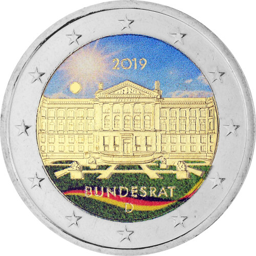2 Euro Gedenkmünze Deutschland 2019 bfr. - Bundesrat (A) - coloriert