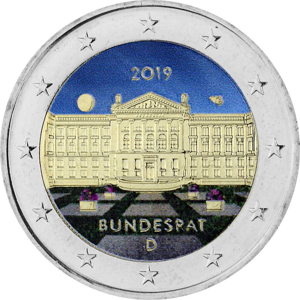 2 Euro Münze Bundesrat D 2019 Wert 2 Euro Deutschland 2019 - Bundesrat (A) - coloriert / mit Farbe