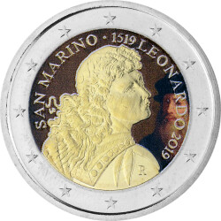 2 Euro Gedenkm&uuml;nze San Marino 2019 st - Leonardo...
