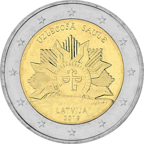 2 Euro Gedenkmünze Lettland 2019 bfr. - Aufgehende Sonne