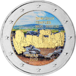2 Euro Malta 2019 - Tempel von Ta Hagrat - coloriert /...