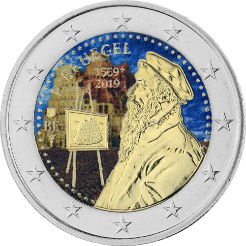 2 Euro Gedenkmünze Belgien 2019 st - Pieter Bruegel - coloriert