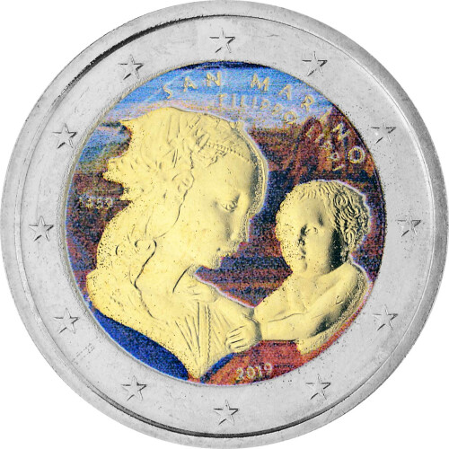 2 Euro San Marino 2019 - Filippo Lippi - coloriert / mit Farbe
