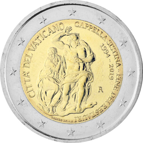 2 Euro Gedenkmünze Vatikan 2019 st - Sixtinische Kapelle...