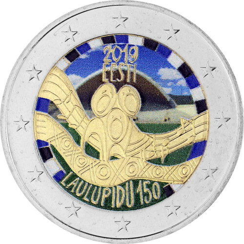 2 Euro Gedenkmünze Estland 2019 bfr. - Liederfest - coloriert
