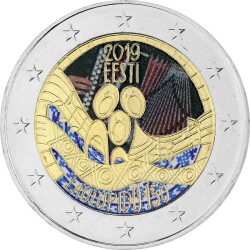 2 Euro Estland 2019 - Liederfest - coloriert / mit Farbe
