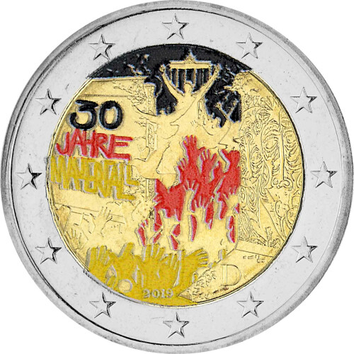 2 Euro Gedenkmünze Deutschland 2019 bfr. - Mauerfall (A) - coloriert