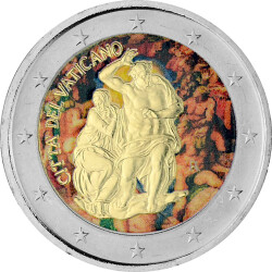 2 Euro Vatikan 2019 - Sixtinische Kapelle - coloiert /...