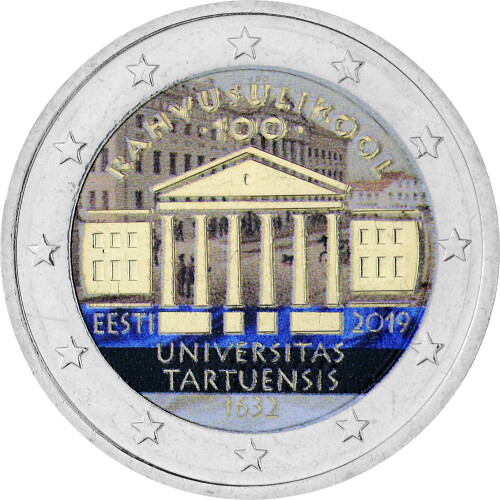 2 Euro Gedenkmünze Estland 2019 bfr. - Universität Tartu - coloriert