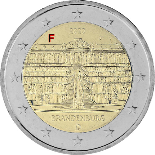 2 Euro Gedenkmünze Deutschland 2020 bfr. - Schloss Sanssouci (F)