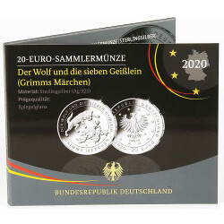 20 Euro Deutschland 2020 Silber PP - Der Wolf und die...