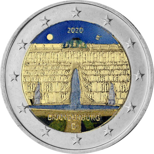2 Euro Gedenkmünze Deutschland 2020 bfr. - Schloss Sanssouci (D) - coloriert