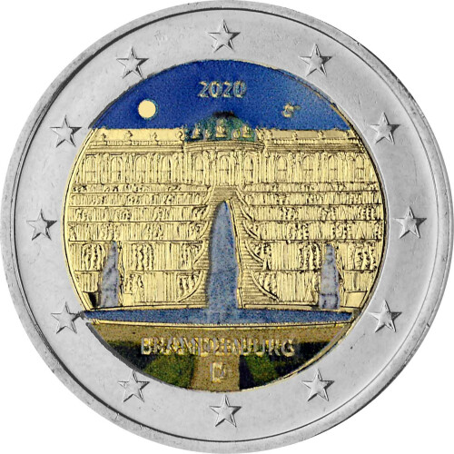 2 Euro Deutschland 2020 - Schloss Sanssouci (G) - coloriert / mit Farbe