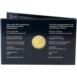 2 Euro Gedenkmünze Estland 2020 st - Friedensvertrag von Tartu - in CoinCard