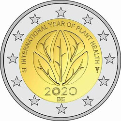 2 Euro Gedenkmünze Belgien 2020 st - Pflanzengesundheit - im Blister (flämische Variante)