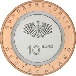 10 Euro Gedenkmünze Deutschland 2020 bfr. - An Land - G Karlsruhe